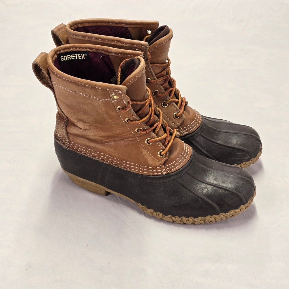 LL Bean Gore Tex Insulated Duck Boots Leather Women's Size 9 Made in USA - Picture 2 of 10